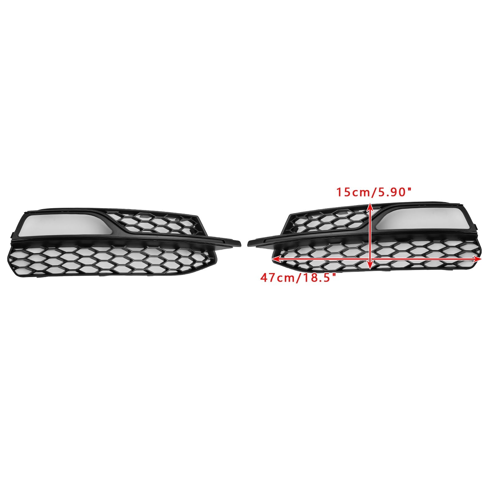 2013-2016 Audi A3 S-Line Front Lower Bumper Fog Light Cover Grille — Pair (8V3807681G / 8V3807682G)