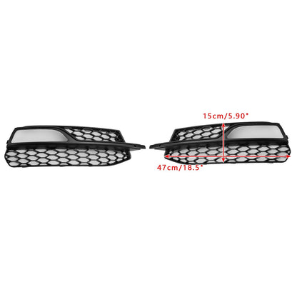 2013-2016 Audi A3 S-Line Front Lower Bumper Fog Light Cover Grille — Pair (8V3807681G / 8V3807682G)
