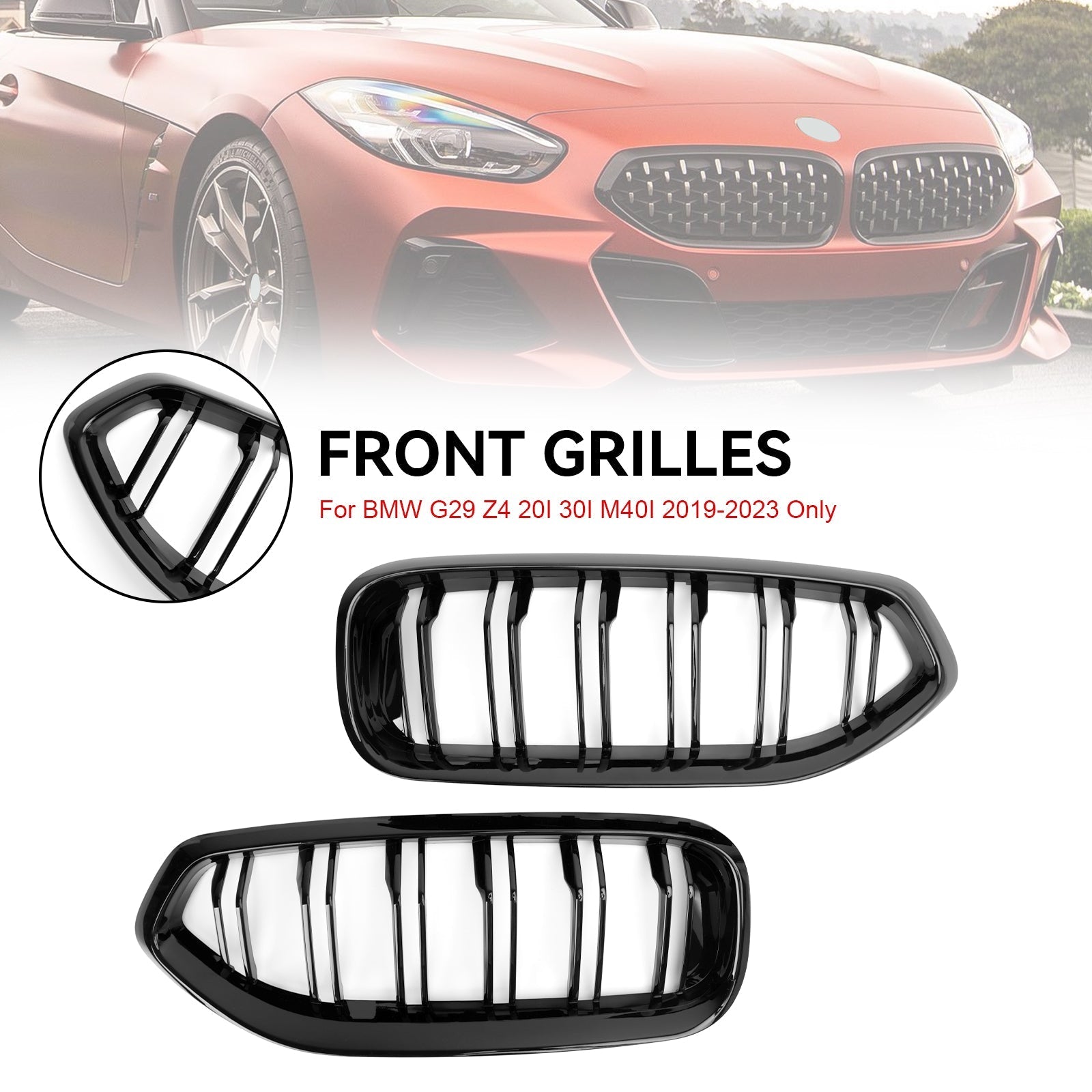 2019-2024 BMW Z4 G29 20i 30i M40i Gloss Black Front Kidney Grille (51138091295)