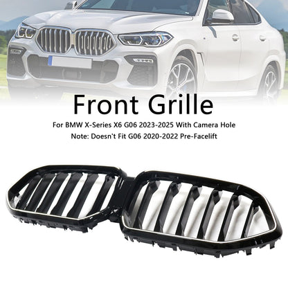 2023-2025 BMW X6 G06 M60i Black Front Bumper Grille with Camera Hole