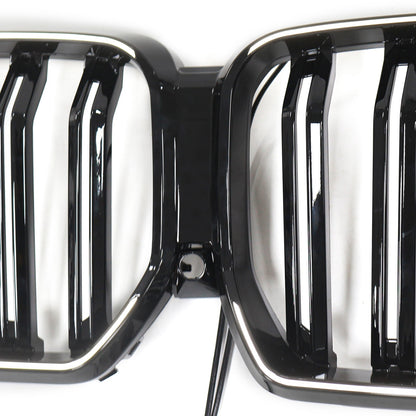 2020-2022 BMW X6 G06 M50i Gloss Black Front Bumper Grille with Camera Hole