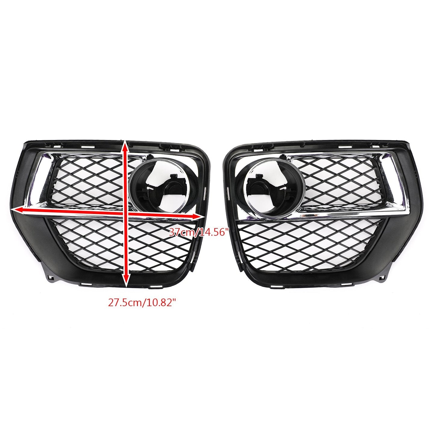 2012-2014 BMW X6 E71 Front Bumper Closed Grid Fog Light Grille — Left & Right Pair