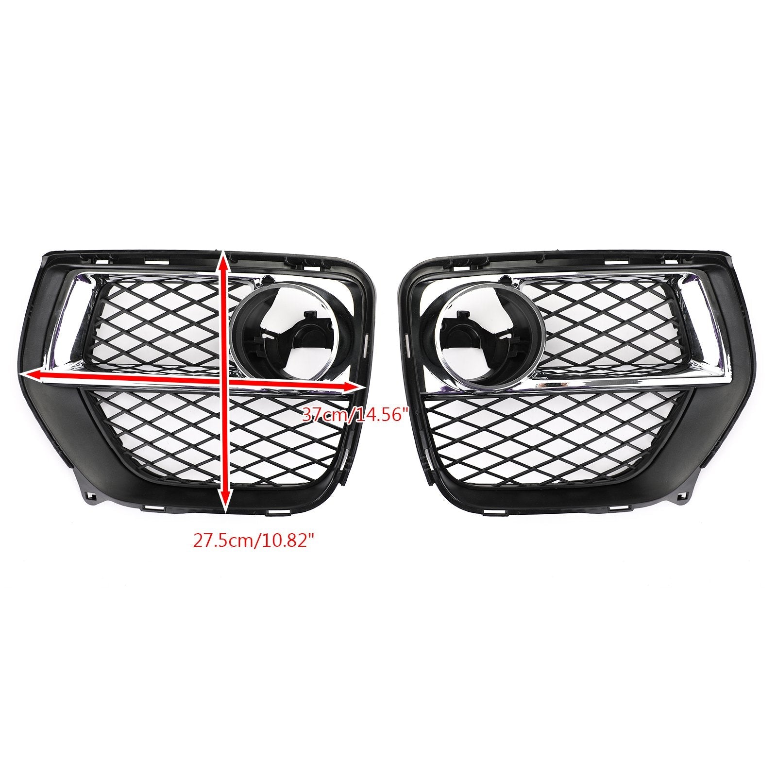 2012-2014 BMW X6 E71 Front Bumper Closed Grid Fog Light Grille — Left & Right Pair