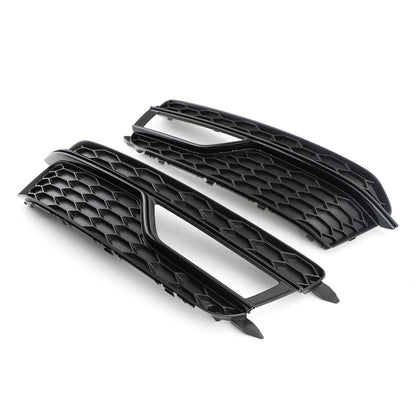 2013-2016 Audi A5 S5 Black Front Fog Lamp Trim Grill — Pair (8T0807681K)