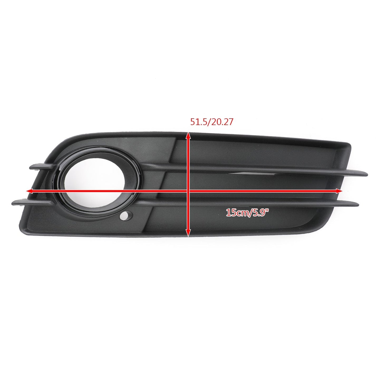 2008-2012 Audi A4 S-Line S4 Black Front Bumper Fog Light Grille Cover — Pair