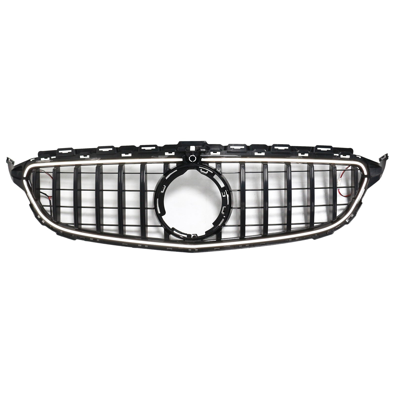 2015-2021 Mercedes-Benz C-Class W205 C200 C250 C300 C350 Black Front Bumper Grille with LED