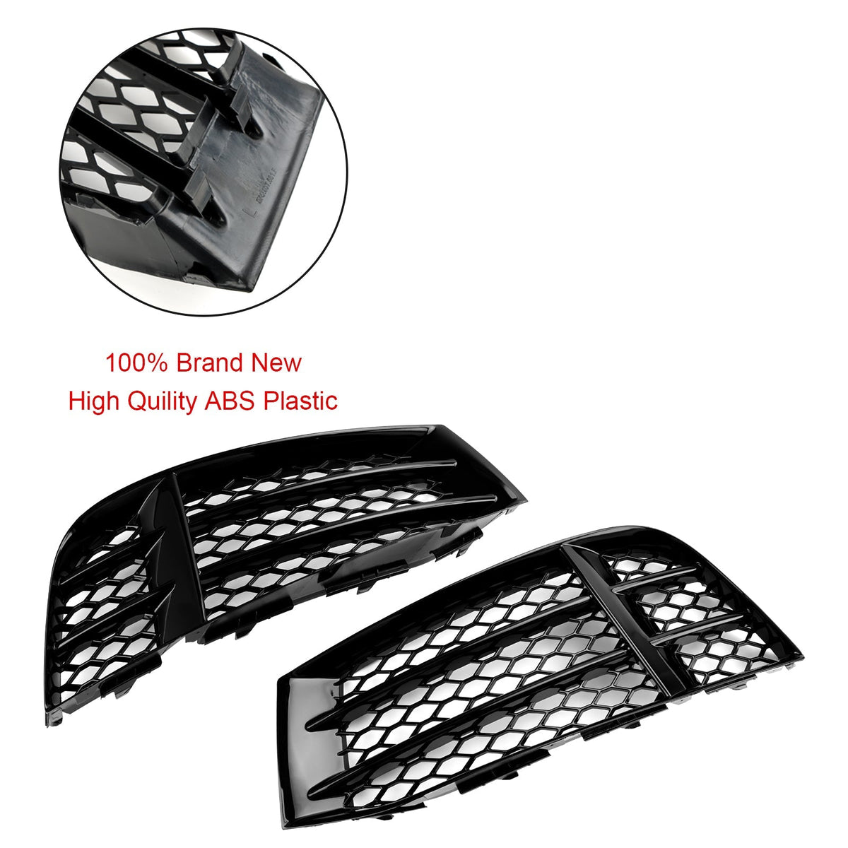 2010-2016 Audi RS5 Coupe Sportback Front Bumper Lower Fog Light Cover Grill — Pair (8T0807681F / 8T0807682F)