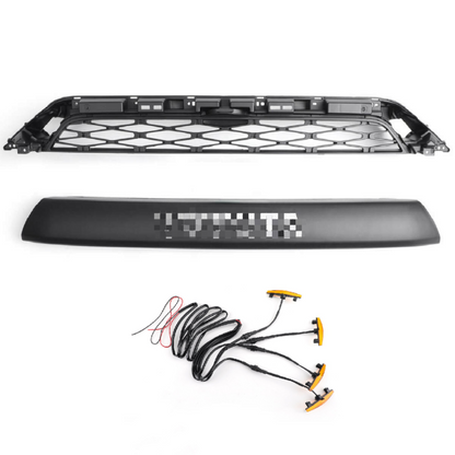 2014-2019 Toyota 4Runner TRD PRO Front Grille Grill Kit Gray Word + LED Light