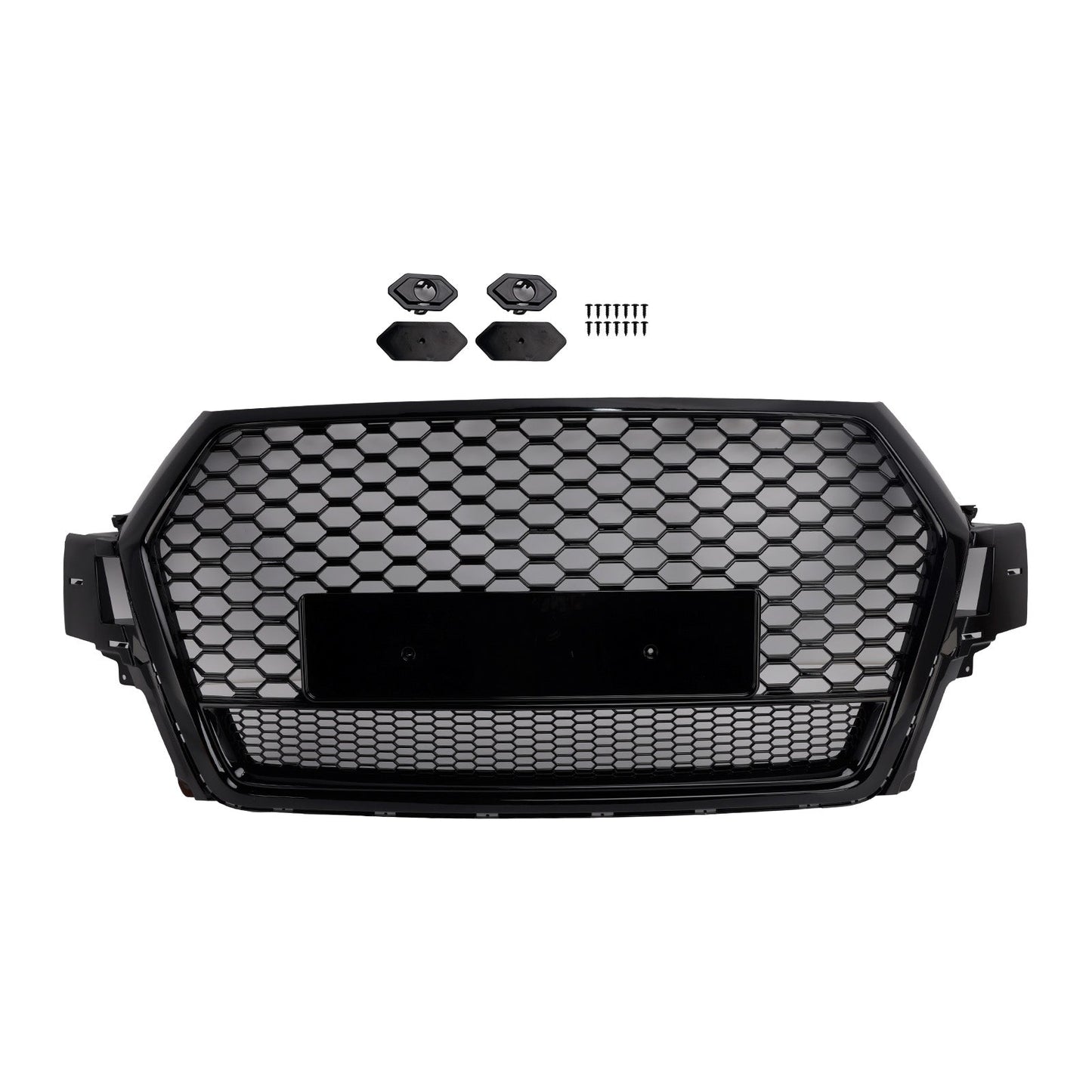 2016-2019 Audi Q7 Gloss Black Front Bumper Radiator Vent Mesh Grille