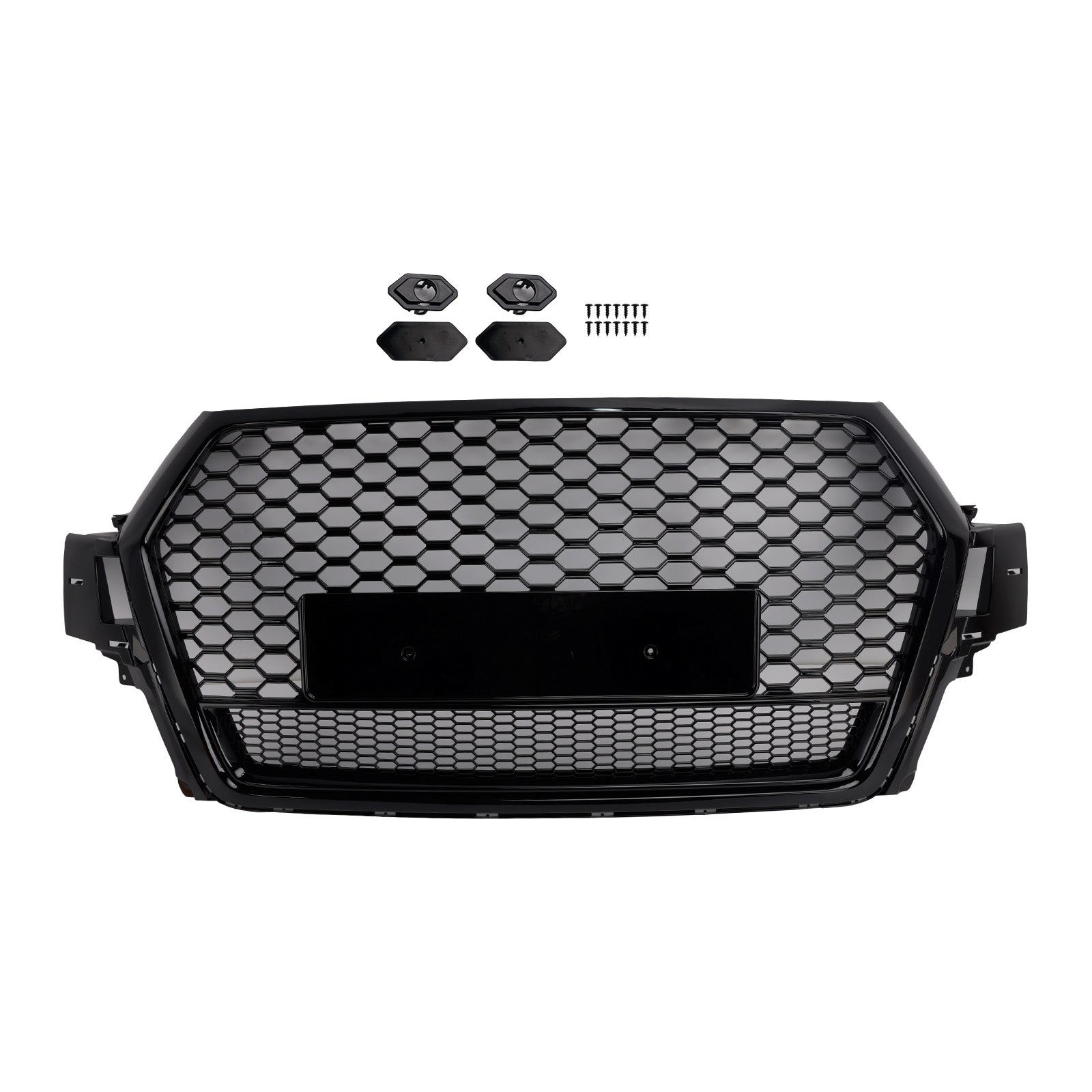 2016-2019 Audi Q7 Gloss Black Front Bumper Radiator Vent Mesh Grille