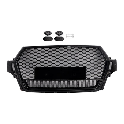 2016-2019 Audi Q7 Gloss Black Front Bumper Radiator Vent Mesh Grille