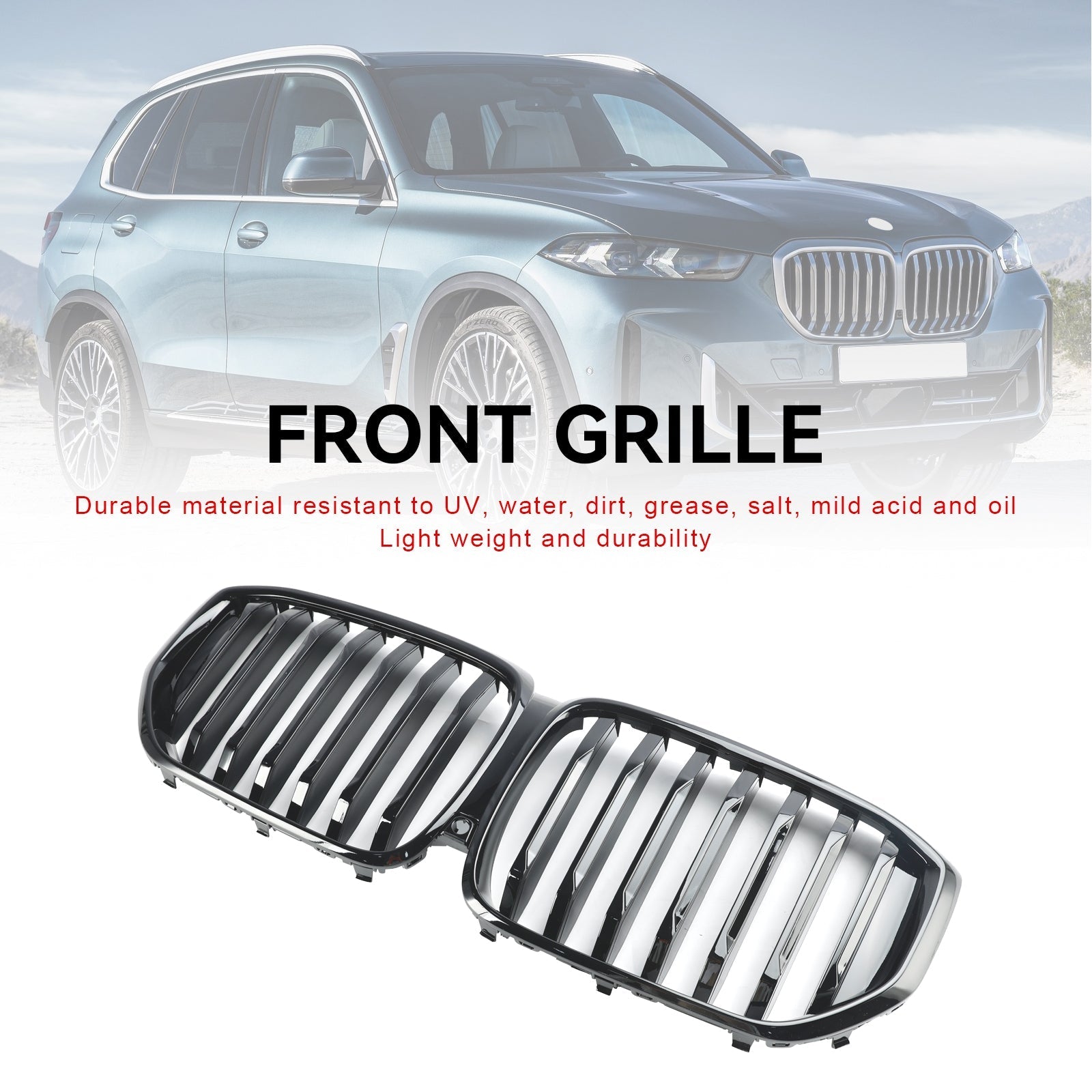 2024+ BMW X5 G05 LCI Gloss Black Front Bumper Kidney Grille