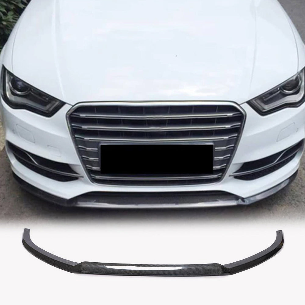 Audi S3 A3 Sline 8V Sedan Pre-facelift 2014-2016 Front Bumper Lip Carbon Fiber