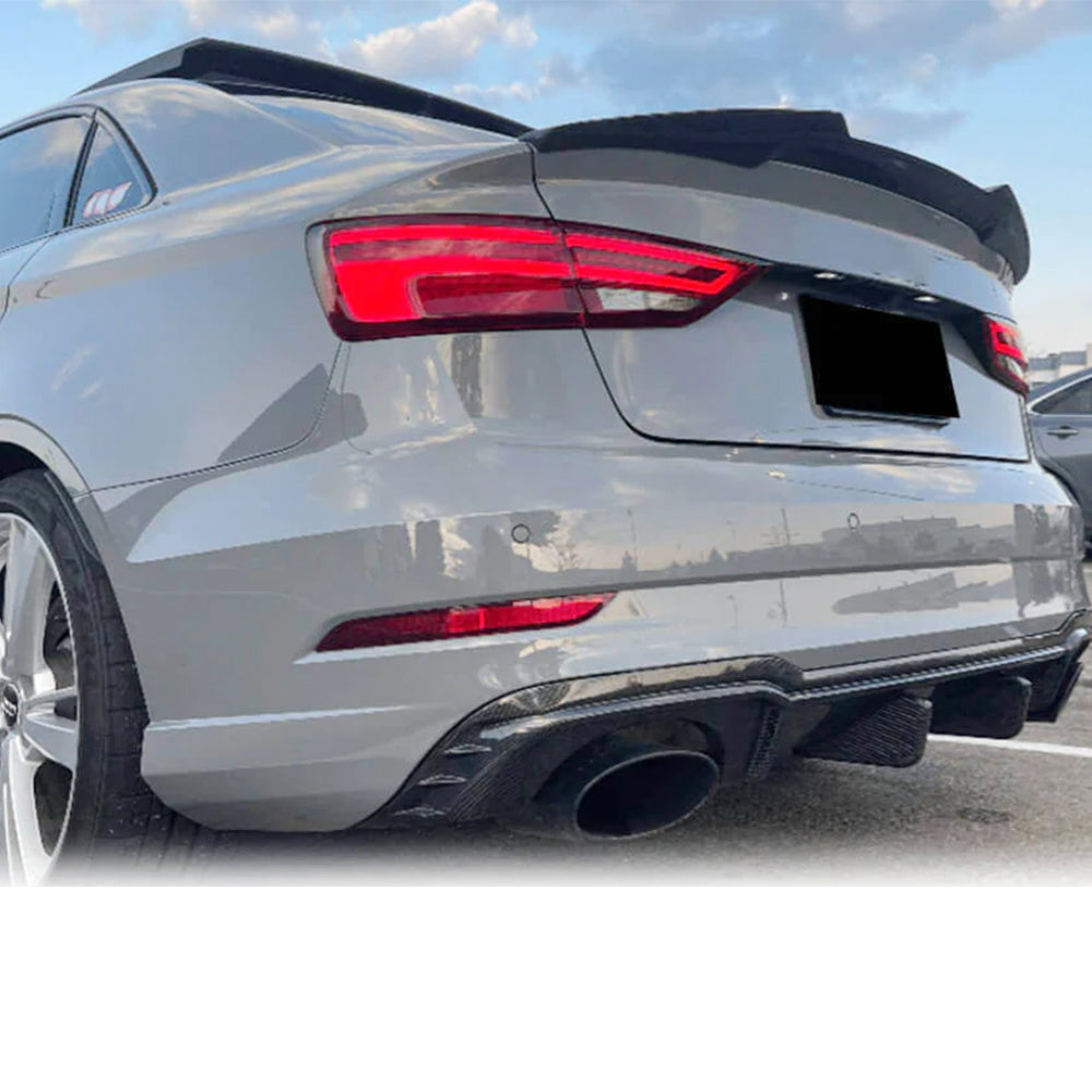 Audi A3 Sline S3 RS3 8V 8V.5 Sedan 2014-2020 Rear Trunk Spoiler Carbon Fiber