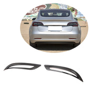 Tesla Model 3 2016-2022 Rear Bumper Reflector Cover Dry Carbon Fiber