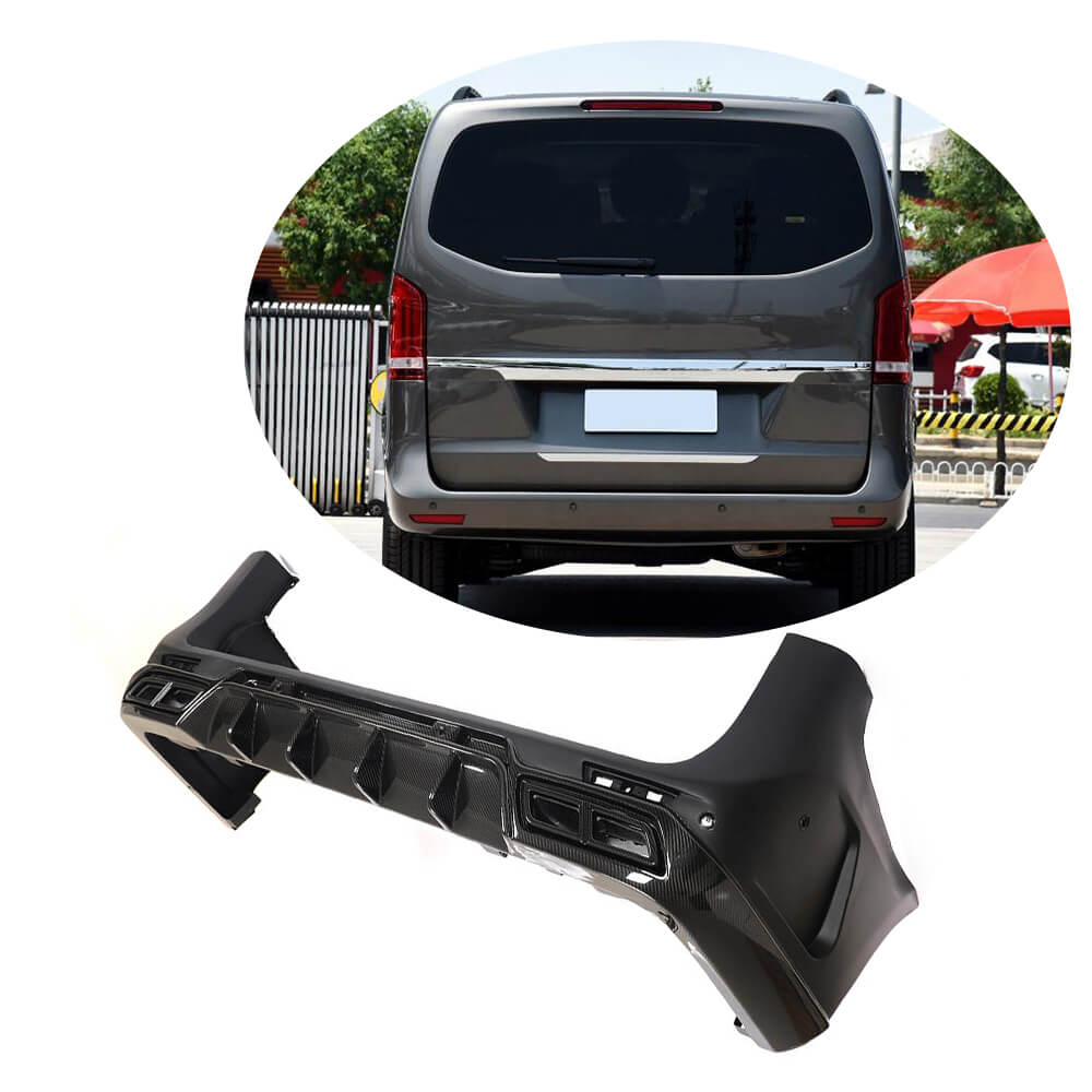 Mercedes Benz W447 Vito 2016-2019 Rear Bumper Diffuser Dry Carbon Fiber with PP