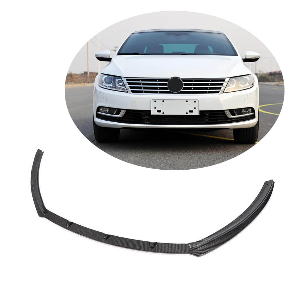 Volkswagen VW  CC Sedan 2013-2018 Front Bumper Lip Carbon Fiber