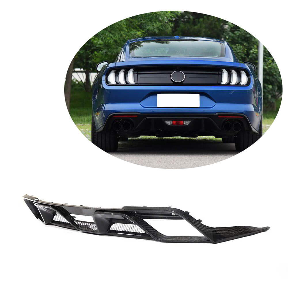 Ford Mustang V8 GT 2018-2021 Rear Bumper Diffuser Carbon Fiber