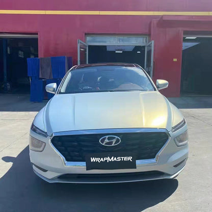 Matte Diamond Gold Blue Car Wrap
