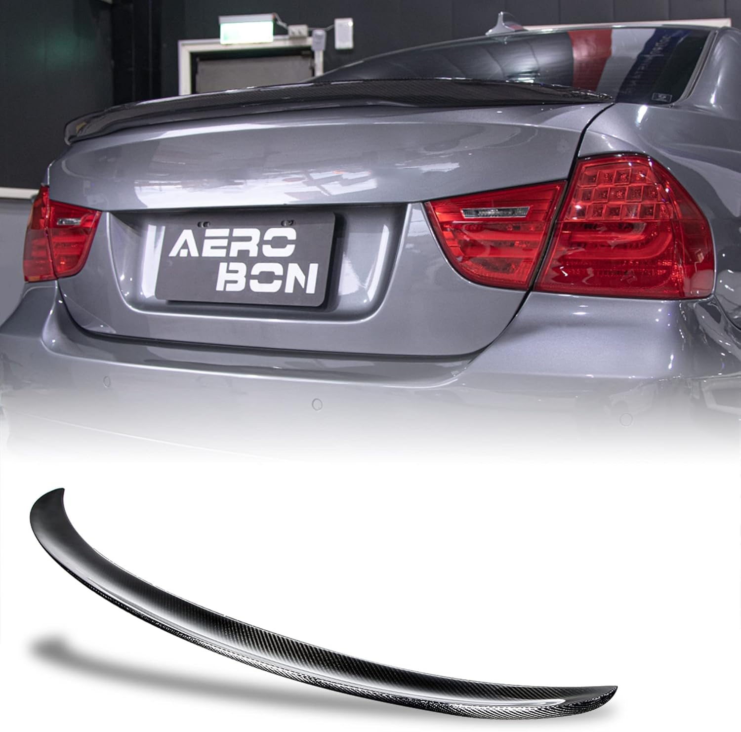 AeroBon Carbon Fiber Trunk Spoiler BMW 3 Series E90 (2005-2012) PA - main hero view