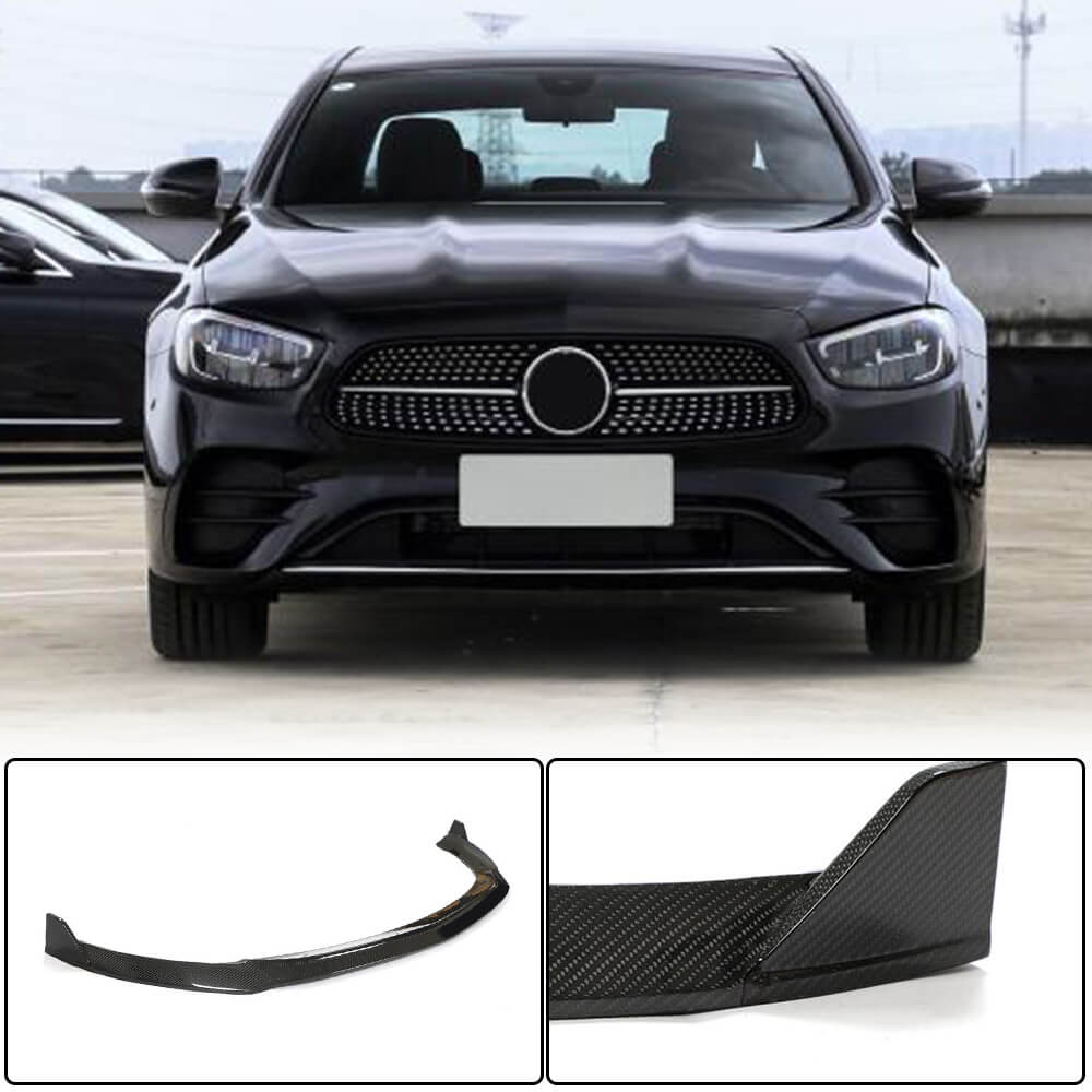 For Mercedes Benz W213 Sport E53 AMG Facelift Carbon Fiber Front Bumper Lip Spoiler