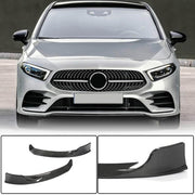 Mercedes Benz A Class W177 V177 Sport 2019-2022 Front Bumper Splitters Carbon Fiber