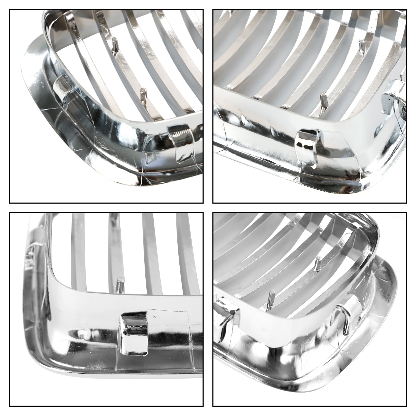 1994-2001 BMW 7 Series E38 Chrome Front Kidney Grille — Pair (51138125811 / 51138125812)