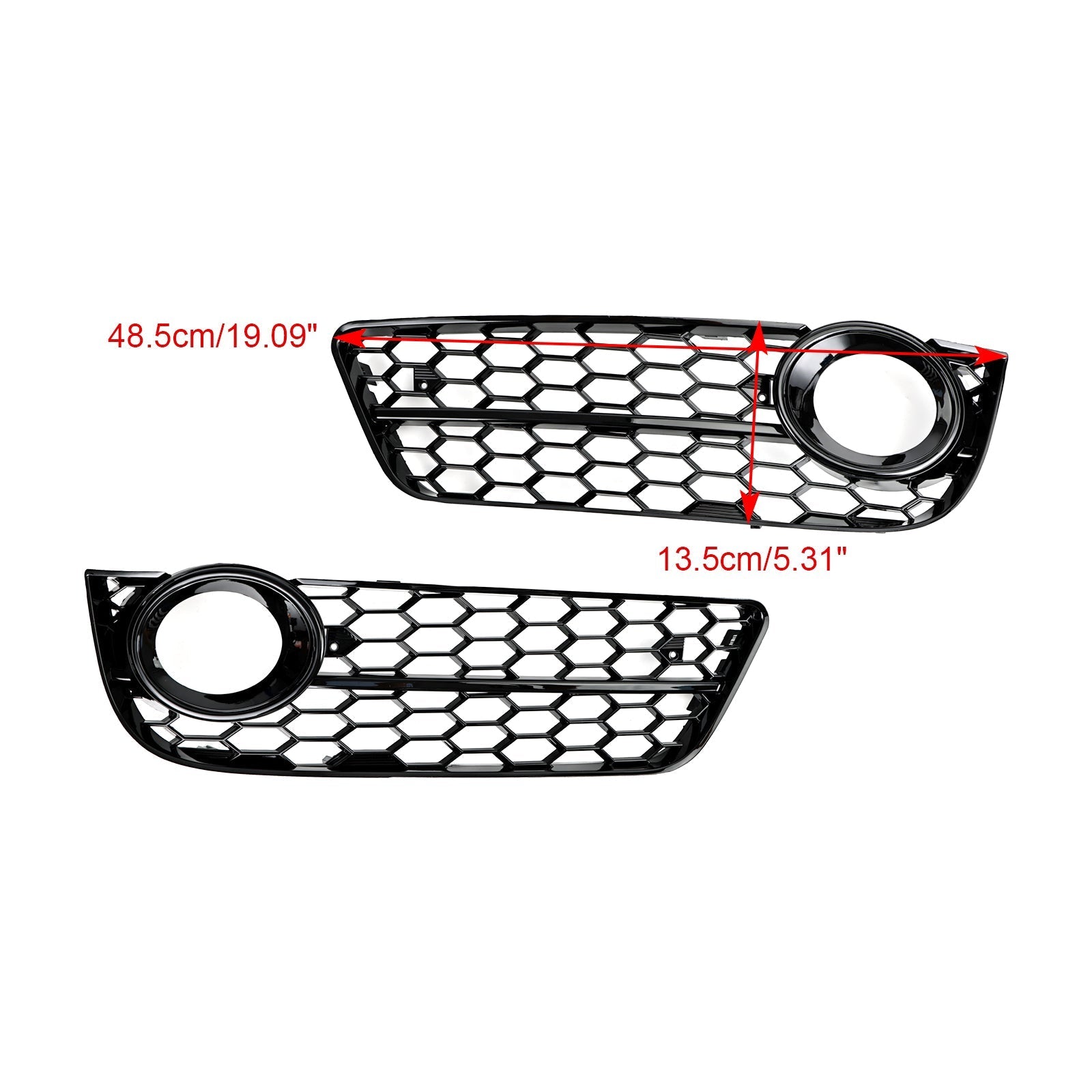 2007-2011 Audi A5 Standard Style Honeycomb Front Fog Lamp Cover Grill — Pair (1522024)