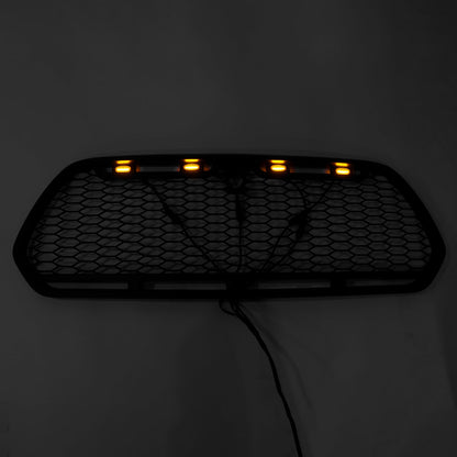 Matt Black Front Bumper Grill Grille Fit Ford Transit MK8 2015-2018 Raptor w/LED