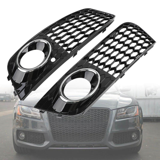 2009-2012 Audi A4 B8 Honeycomb Mesh Fog Light Open Vent Grill Intake — Pair