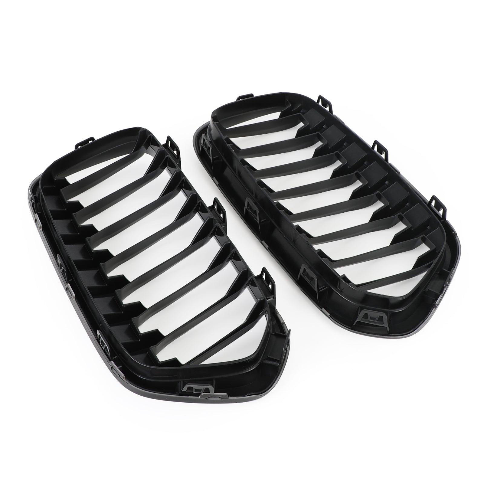 2018-2021 BMW X2 F39 Gloss Black Front Bumper Kidney Grille — Pair (51712455246 / 51712455247)