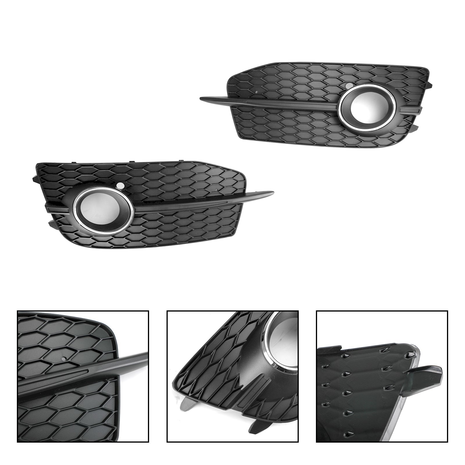 2012-2014 Audi Q3 S-Line Front Bumper Fog Light Grill — Pair (8U0807681DSP9)