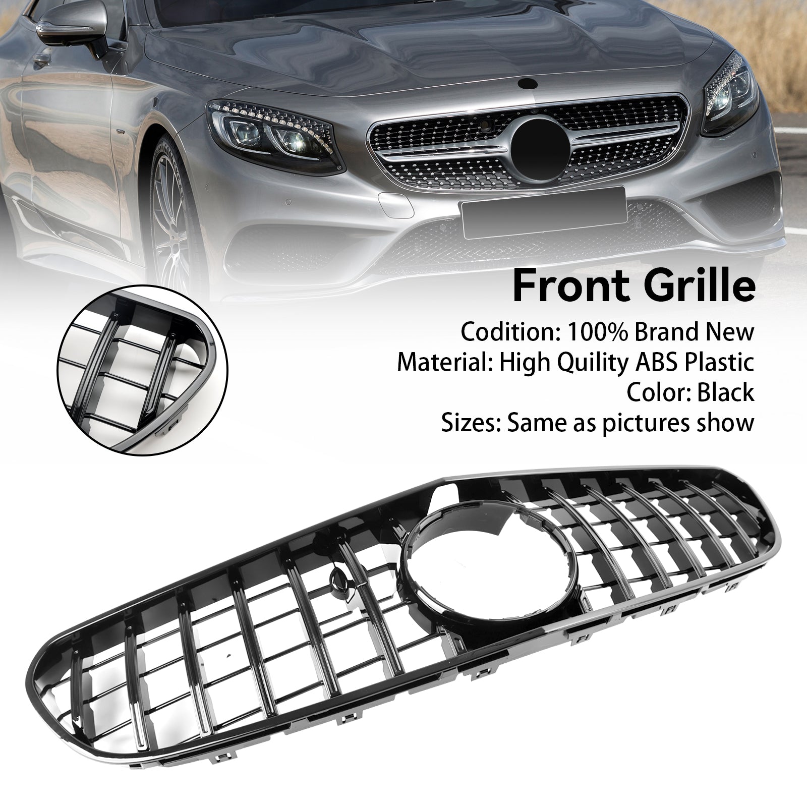2015-2017 Mercedes-Benz S-Class W217 S63 AMG Pre-Facelift Front Bumper Grille