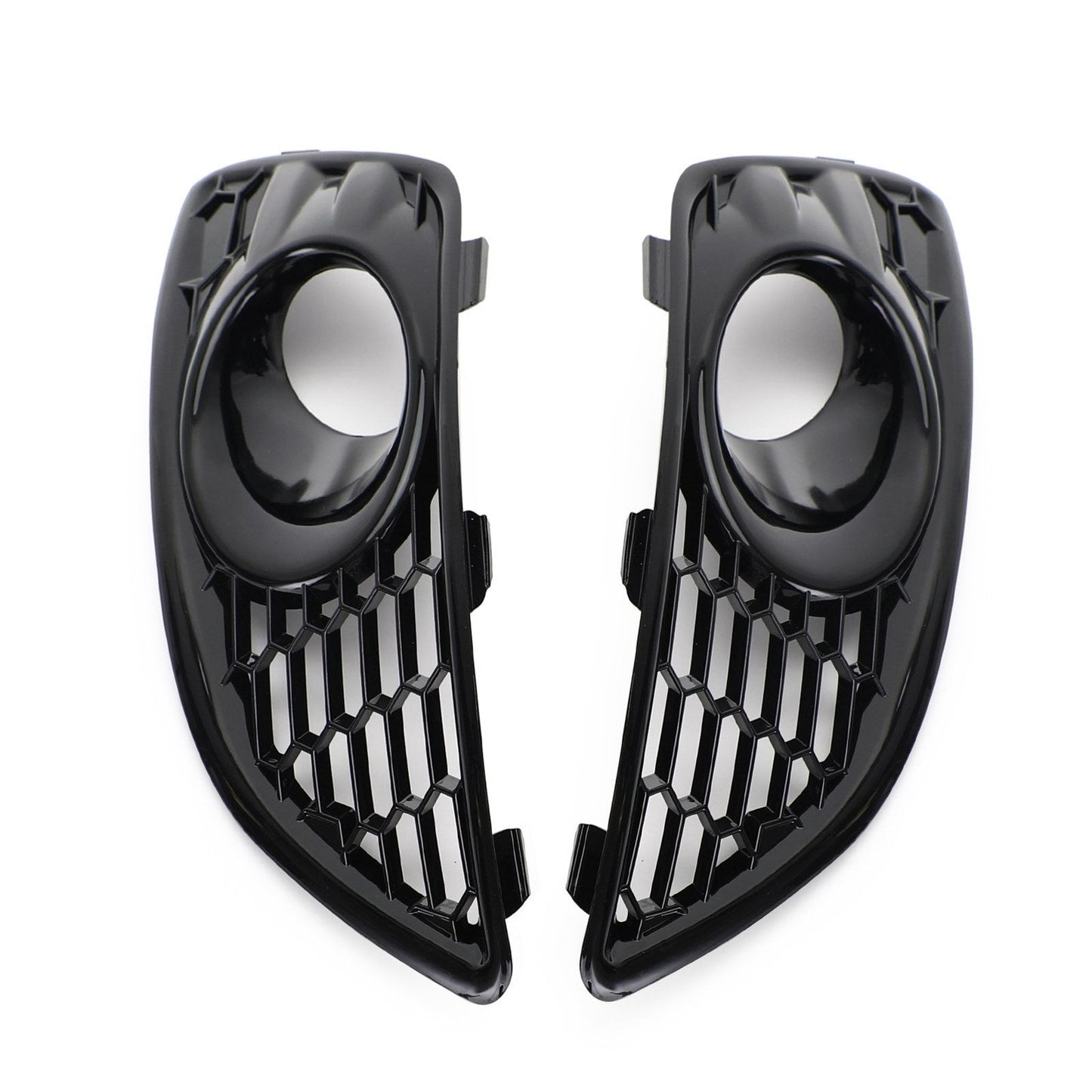 2013-17 Ford Fiesta Pair Grille Gloss Black Front Fog Light Lamp Cover