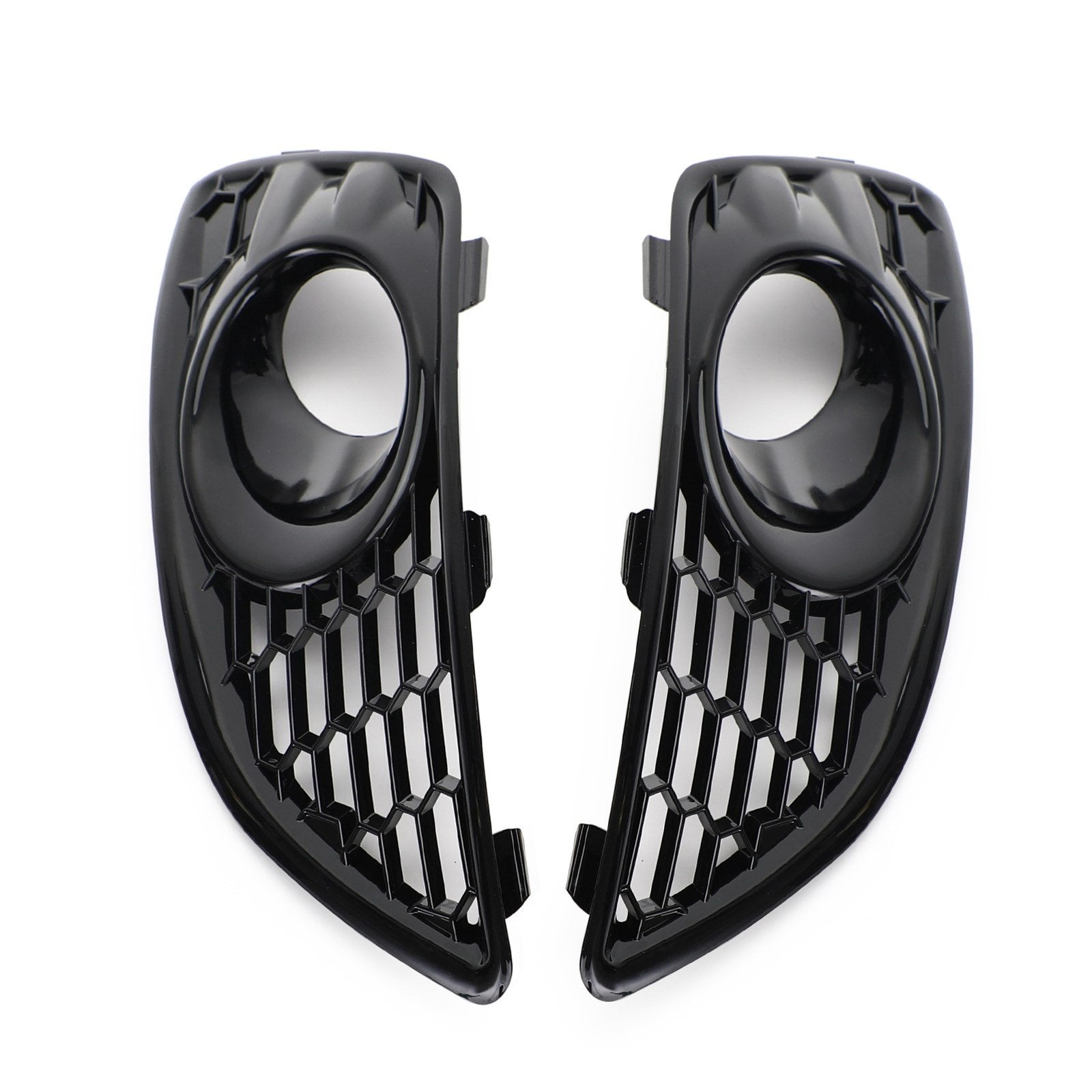 2013-17 Ford Fiesta Pair Grille Gloss Black Front Fog Light Lamp Cover