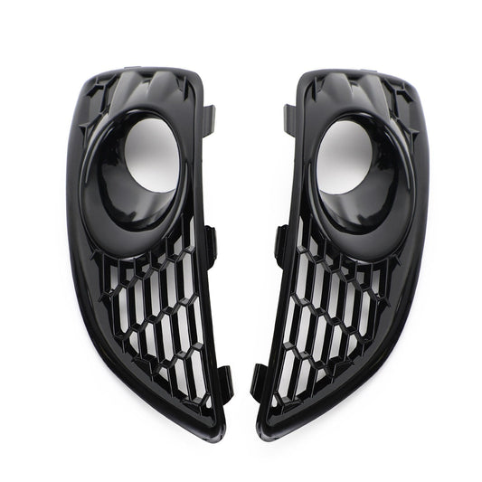 2013-17 Ford Fiesta Pair Grille Gloss Black Front Fog Light Lamp Cover