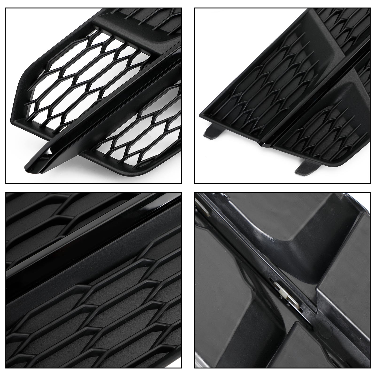 2016-2018 Audi A6 C7 S-Line Front Bumper Lower Grille Matte Black — Pair (4G0807681AN / 4G0807682AN)