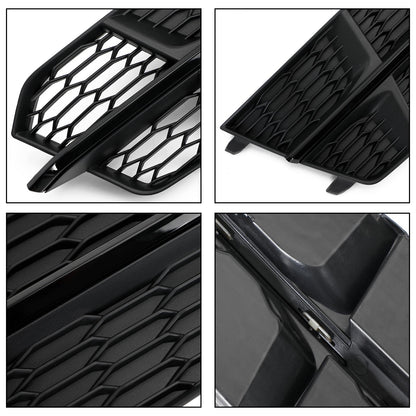 2016-2018 Audi A6 C7 S-Line Front Bumper Lower Grille Matte Black — Pair (4G0807681AN / 4G0807682AN)