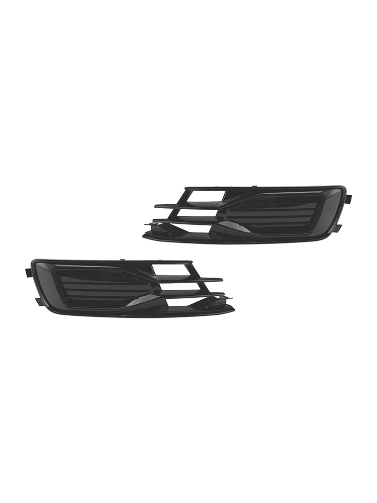 2014-2018 Audi A6 C7 Black Front Bumper Fog Light Cover Grille — Pair (4G0807647T94 / 4G0807648T94)