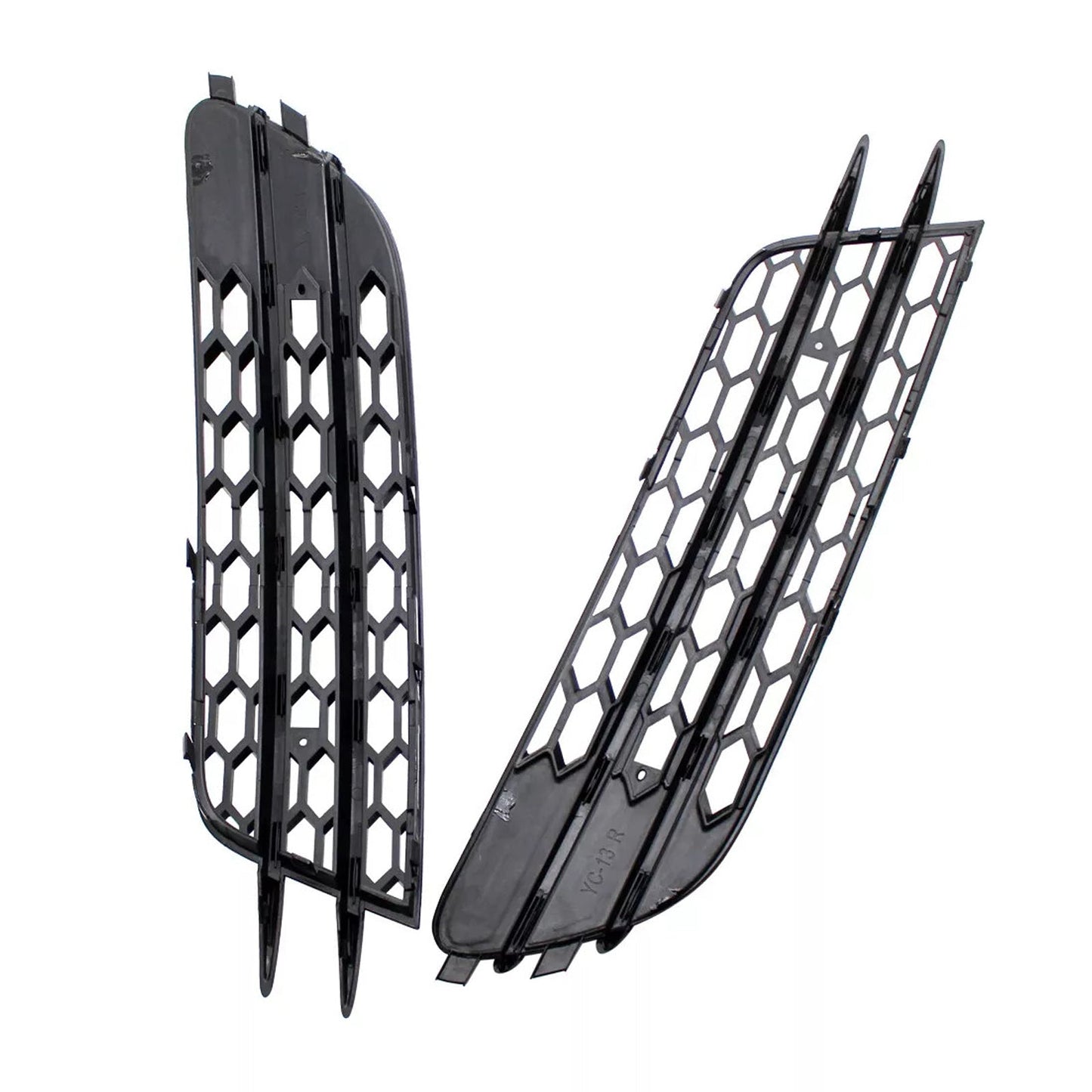2012-2015 Audi A6 C7 Front Bumper Honeycomb Fog Light Grille — Pair (4G0807681 / 4G0807682)