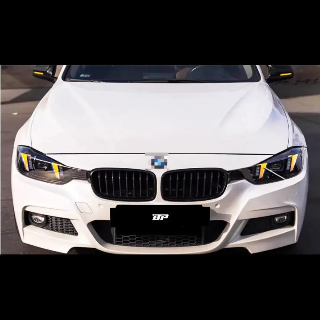 BMW F80 M3 / F30 Sedan Snake Eye LED Headlights, White/Yellow DRLs