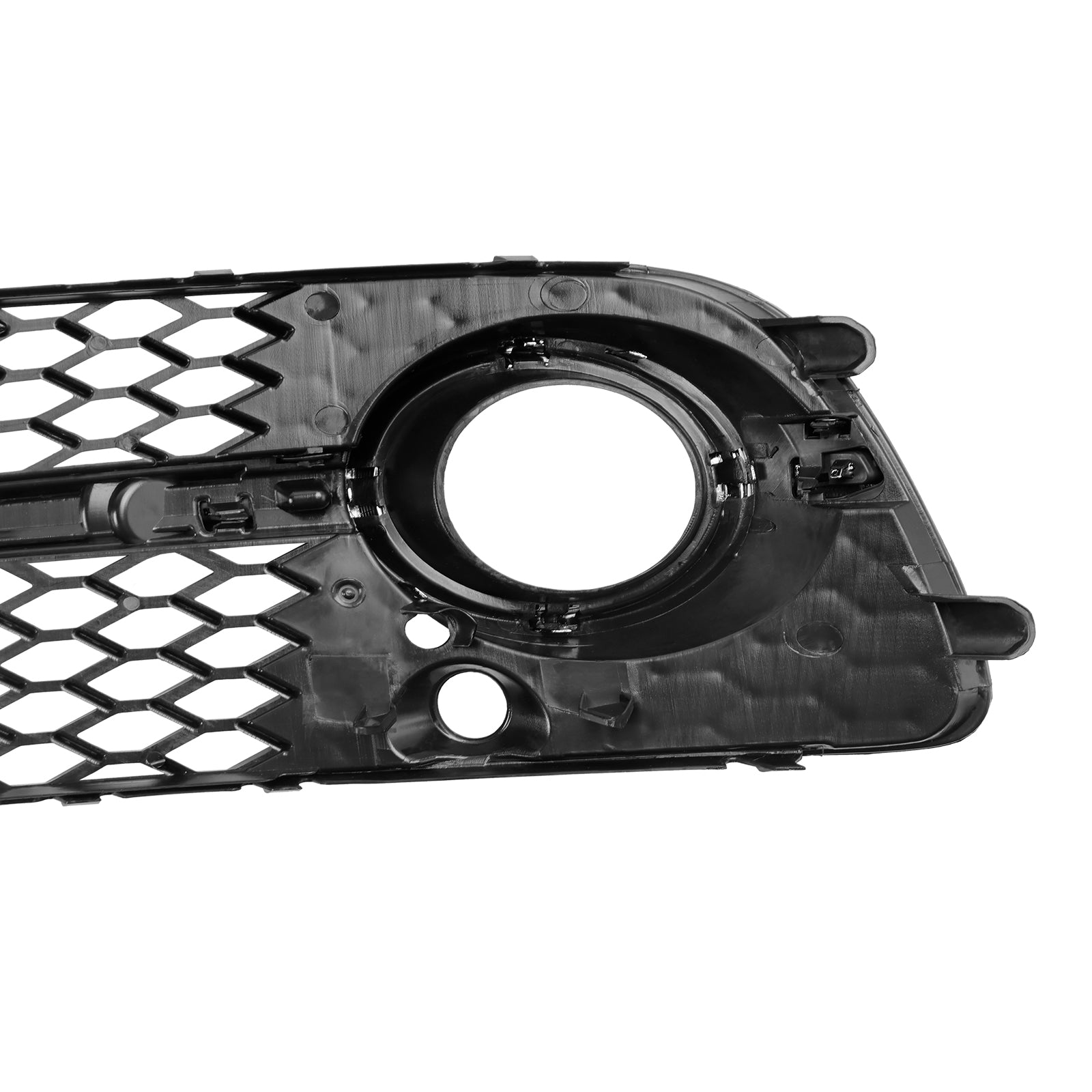 2013-2017 Audi Q5 S-Line SQ5 Black Chrome Front Bumper Fog Light Grille — Pair (8R0807682N / 8R0807681S)