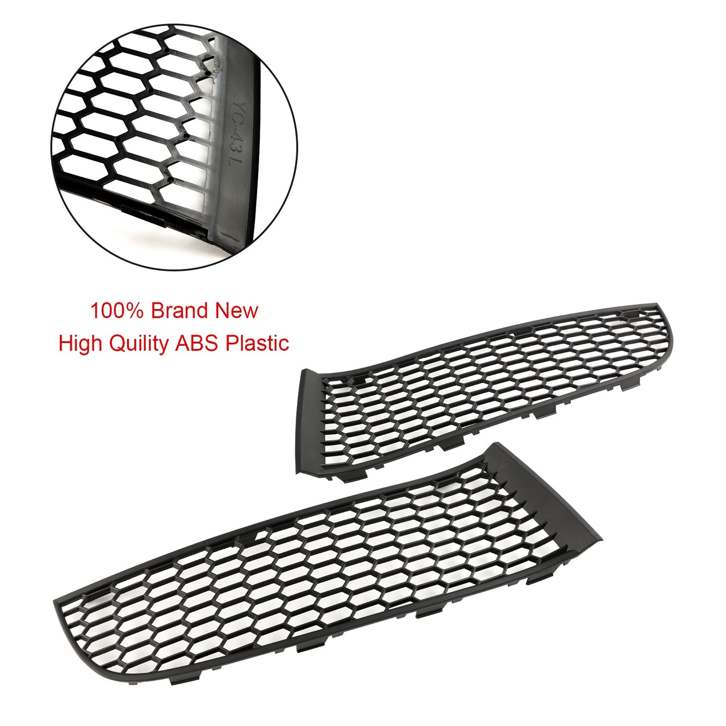 2009-2015 BMW 7 Series F01 F02 Front Bumper Lower Grille — Pair (51117903673 / 51117903674)