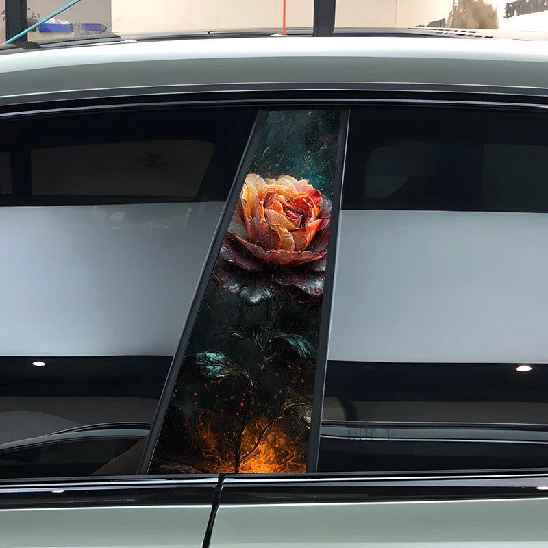 Car Rose Center B Pillar Sticker Protective Film Decoratio - OMOTOR