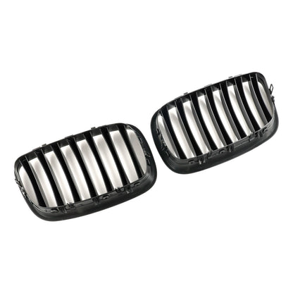 2009-2013 BMW X5 M E70 Gloss Black Front Bumper Kidney Grille — Pair (51137157687 / 51137305589)