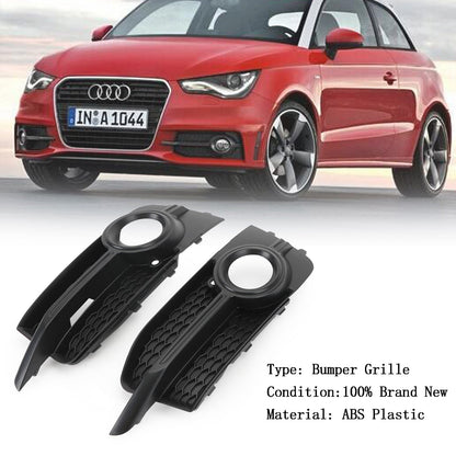 2011-2014 Audi A1 8X S-Line Front Bumper Fog Light Cover Grille — Pair (8X0807682B)