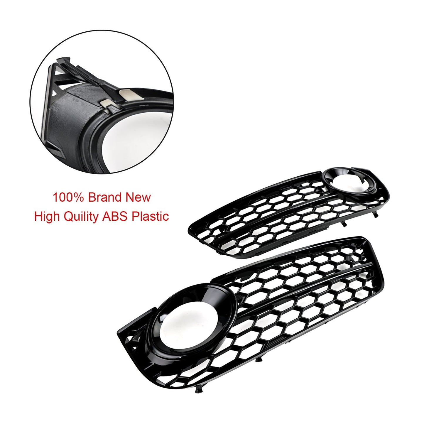 2007-2011 Audi A5 Standard Style Honeycomb Front Fog Lamp Cover Grill — Pair (1522024)