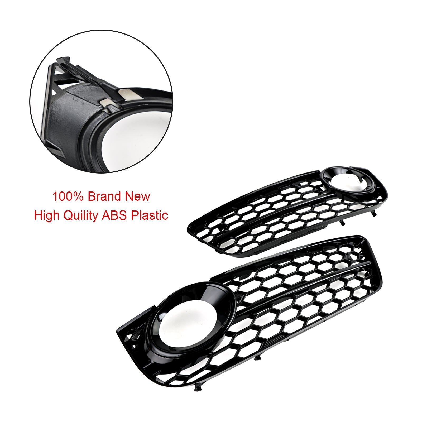 2007-2011 Audi A5 Standard Style Honeycomb Front Fog Lamp Cover Grill — Pair (1522024)