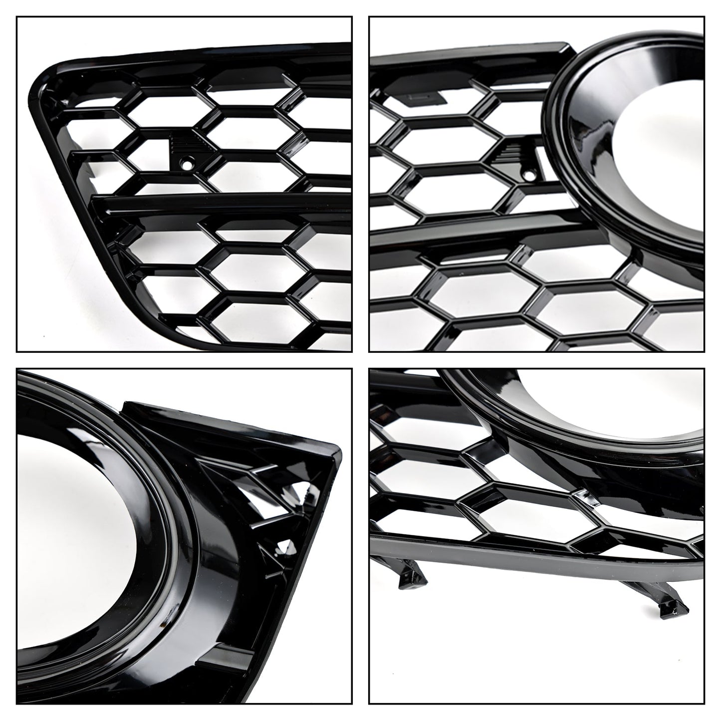 2007-2011 Audi A5 Standard Style Honeycomb Front Fog Lamp Cover Grill — Pair (1522024)