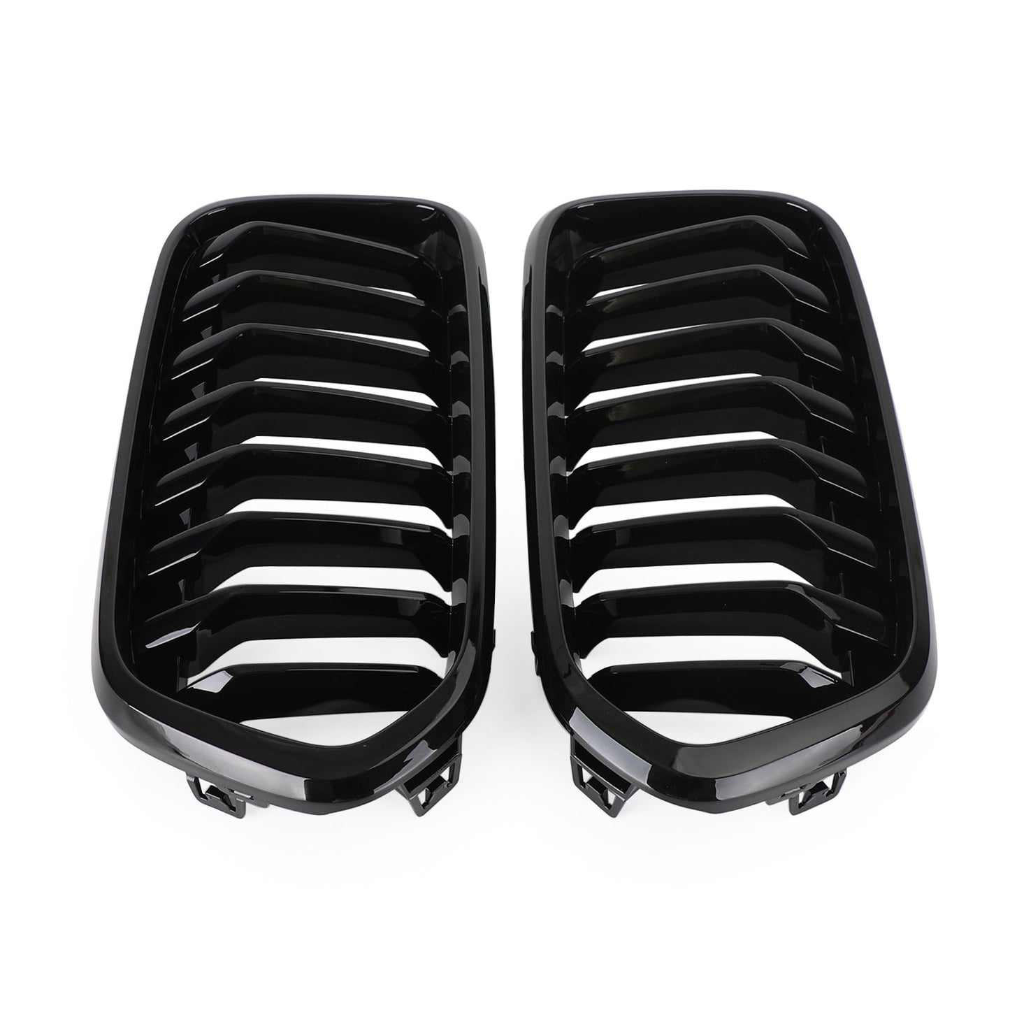 2018-2021 BMW X2 F39 Gloss Black Front Bumper Kidney Grille — Pair (51712455246 / 51712455247)